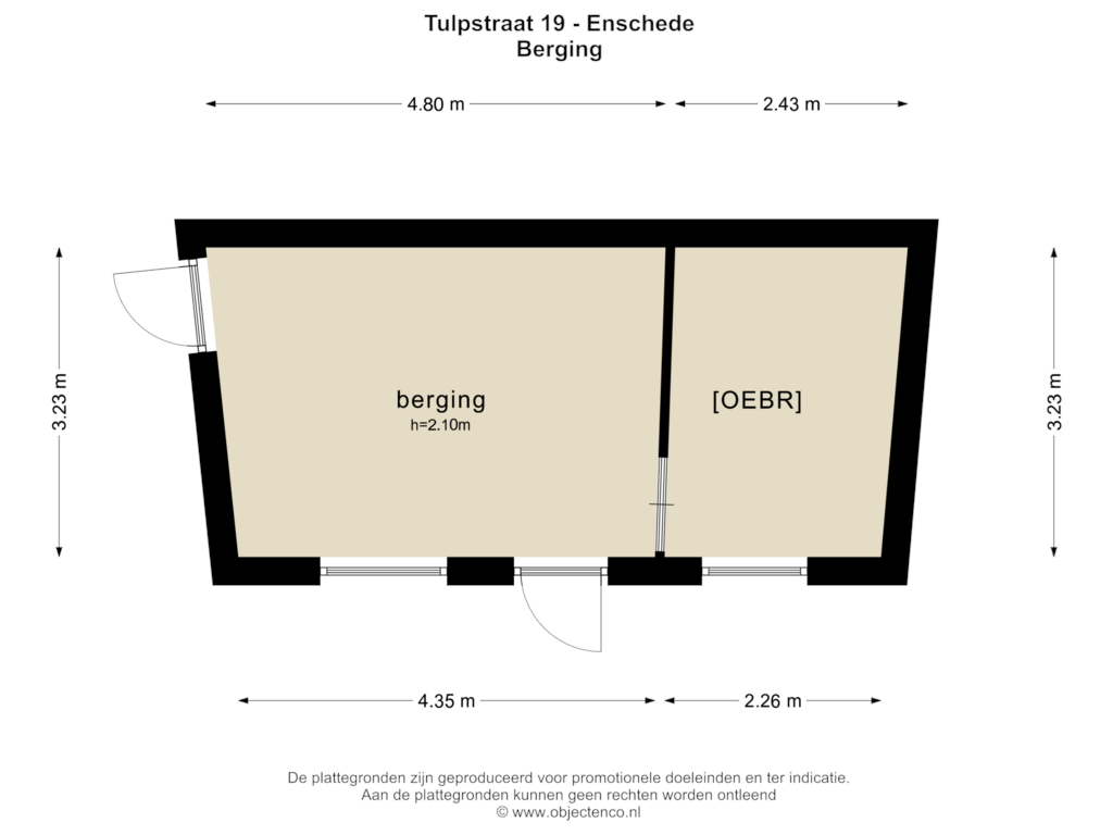 Bekijk plattegrond van BERGING van Tulpstraat 19