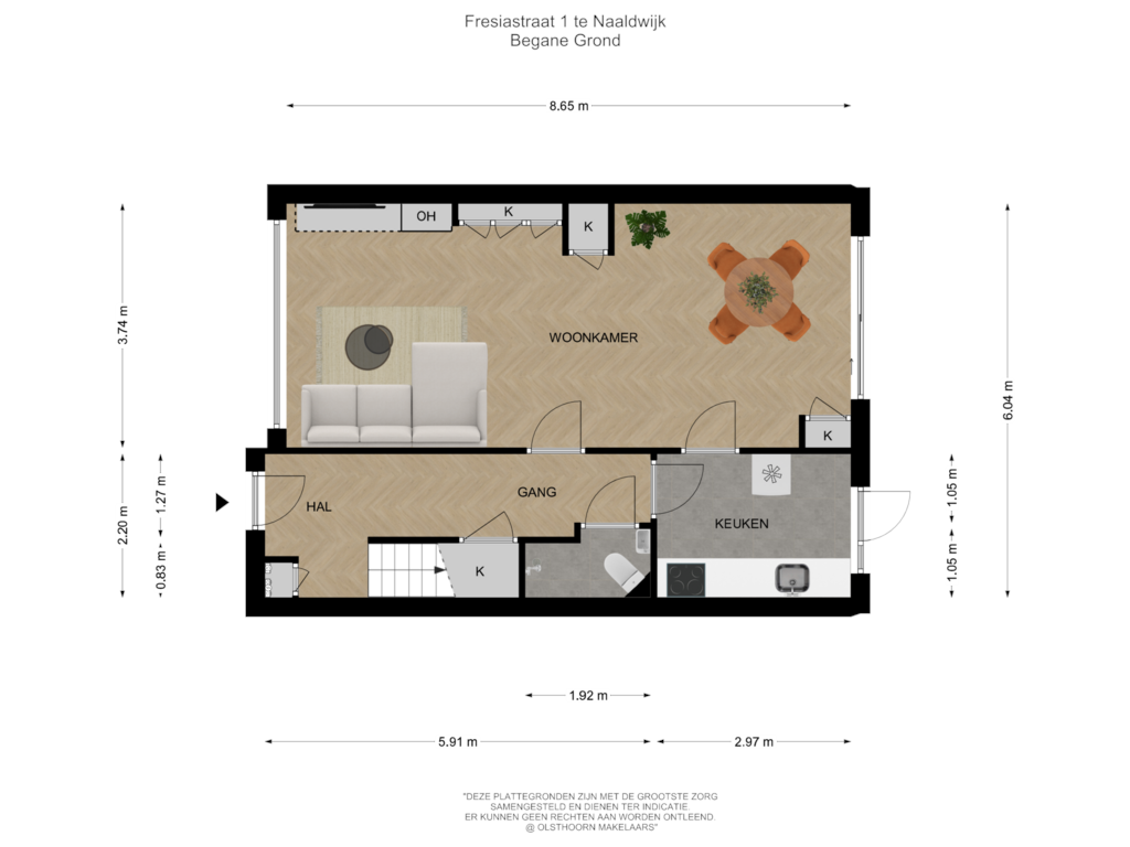 Bekijk plattegrond van Begane Grond van Fresiastraat 1