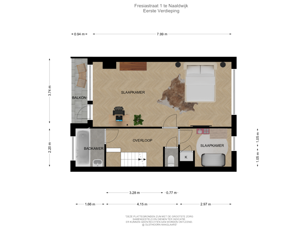 Bekijk plattegrond van Eerste Verdieping van Fresiastraat 1