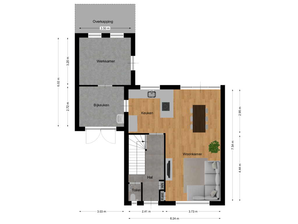 View floorplan of Begane grond of Hoolstraat 60