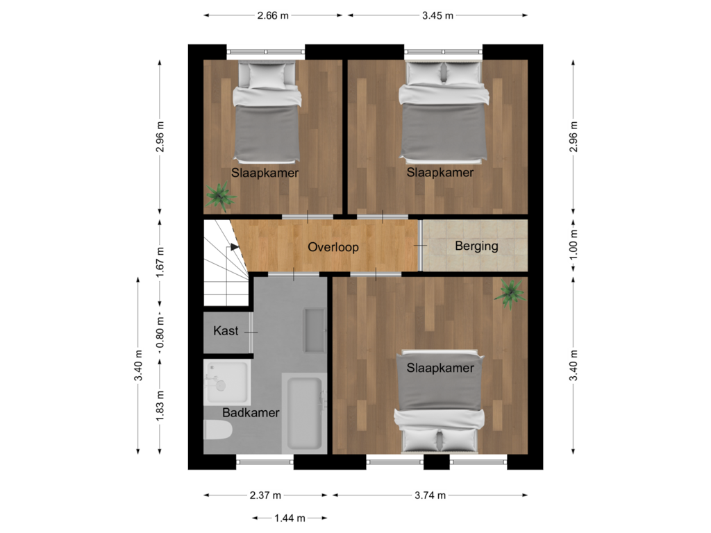 View floorplan of Eerste verdieping of Hoolstraat 60