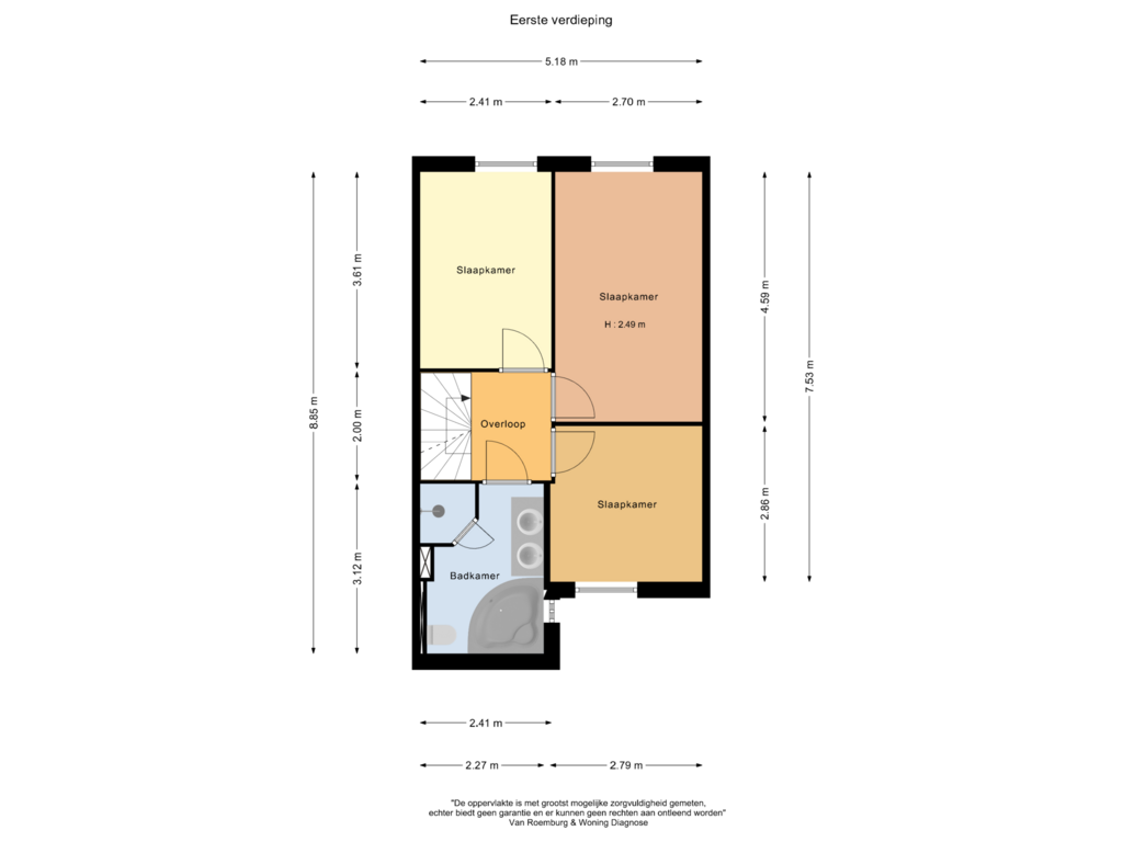 View floorplan of Eerste verdieping of Eger 61