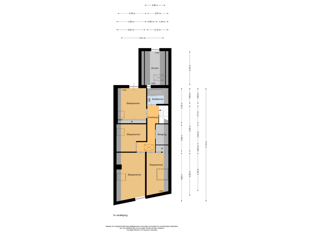 Bekijk plattegrond van 1e verdieping van Oosteinde 50