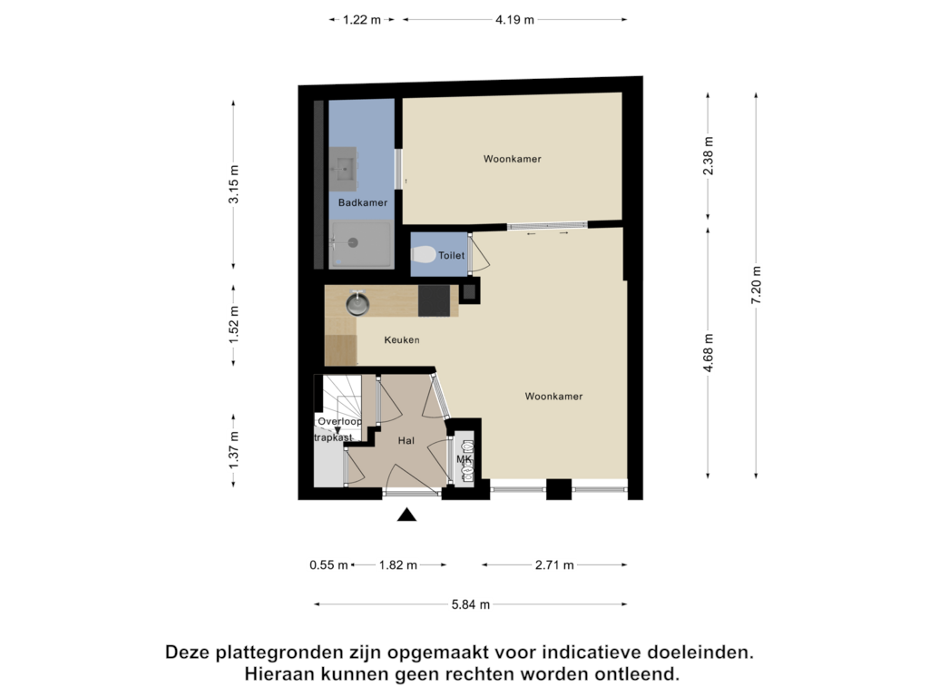 Bekijk plattegrond van Begane Grond van Wortelstraat 18