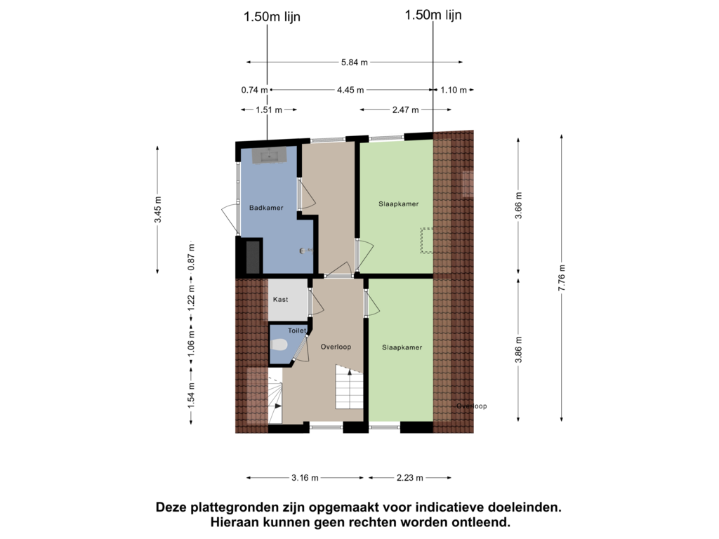 Bekijk plattegrond van Tweede Verdieping van Wortelstraat 18