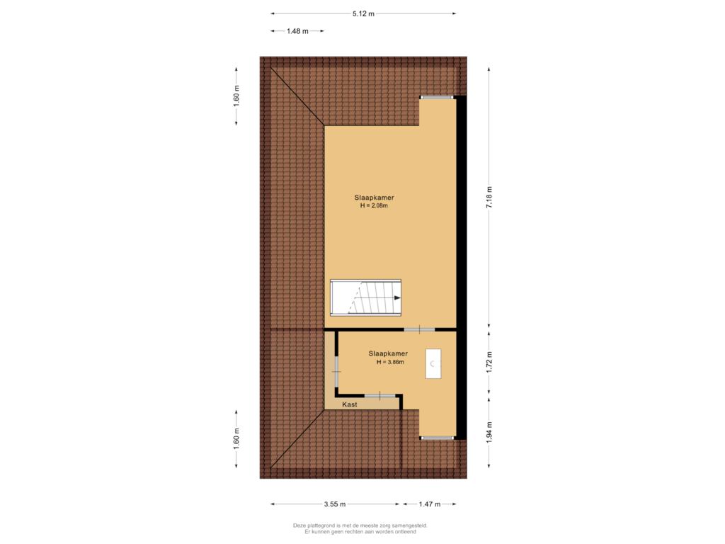 Bekijk plattegrond van Tweede verdieping van Mr. van Coothstraat 58