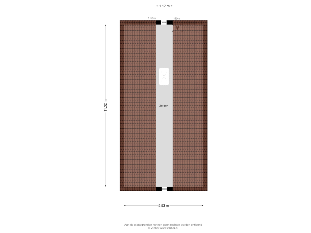 View floorplan of Zolder of Romeinenlaan 92