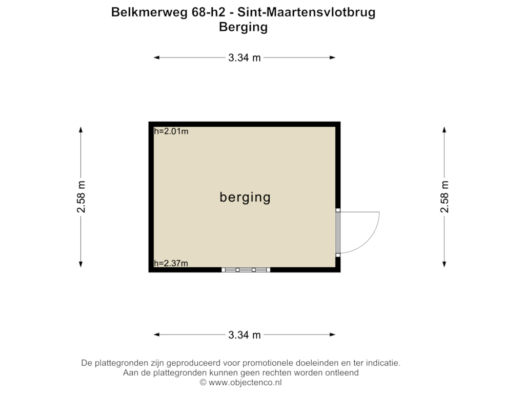 View floorplan of BERGING of Belkmerweg 68-H2