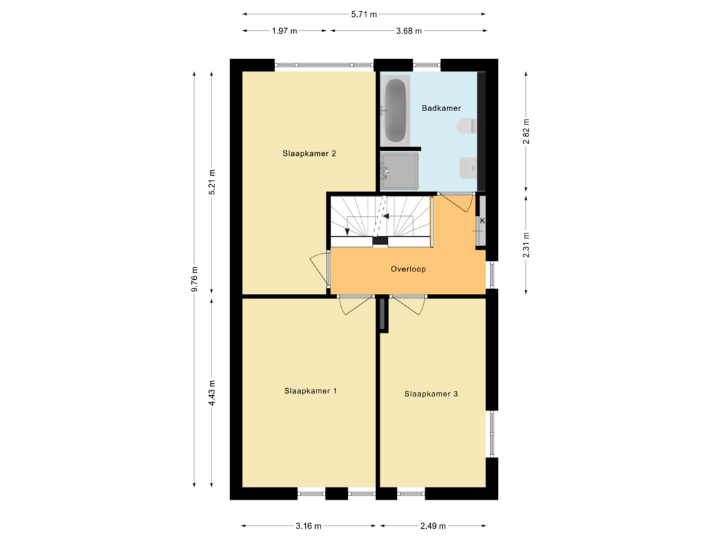 View floorplan of Eerste Verdieping of Bosanemoon 57