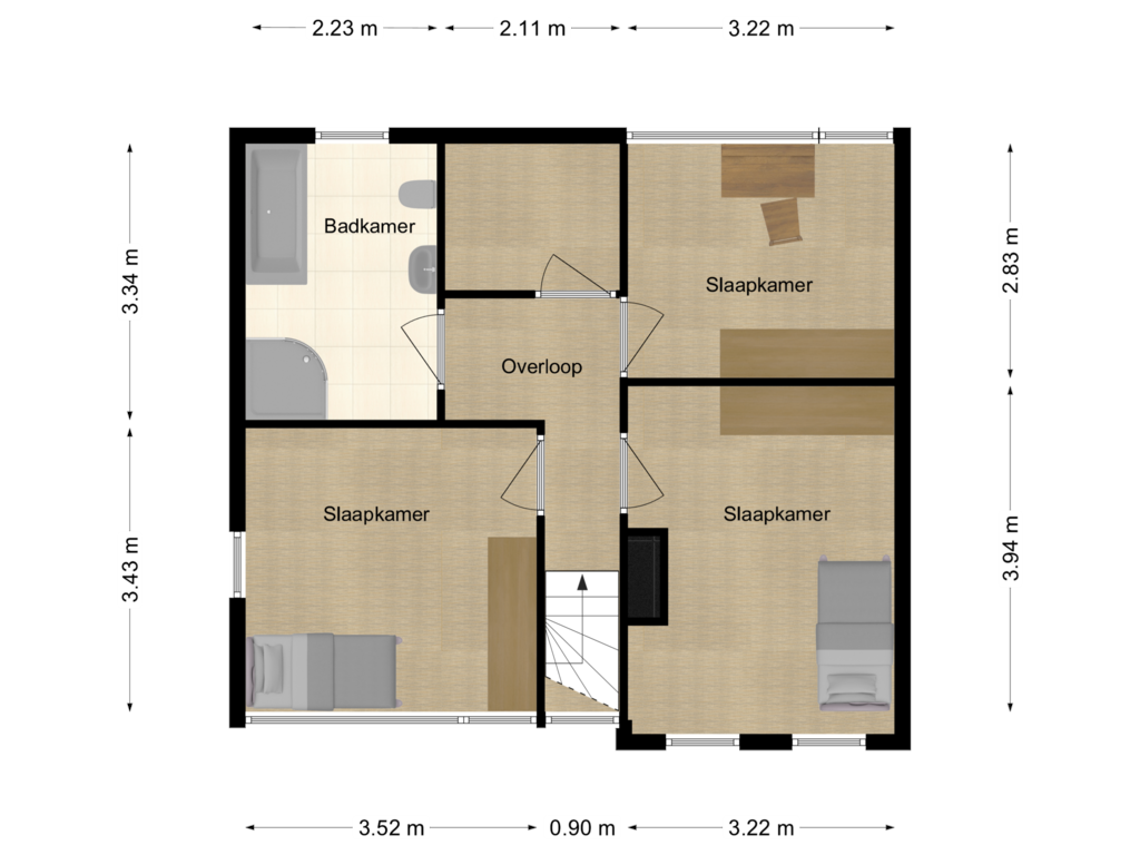 Bekijk plattegrond van 1e verdieping van Poolsestraat 61