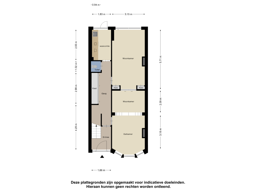 View floorplan of Begane Grond of Vondellaan 63