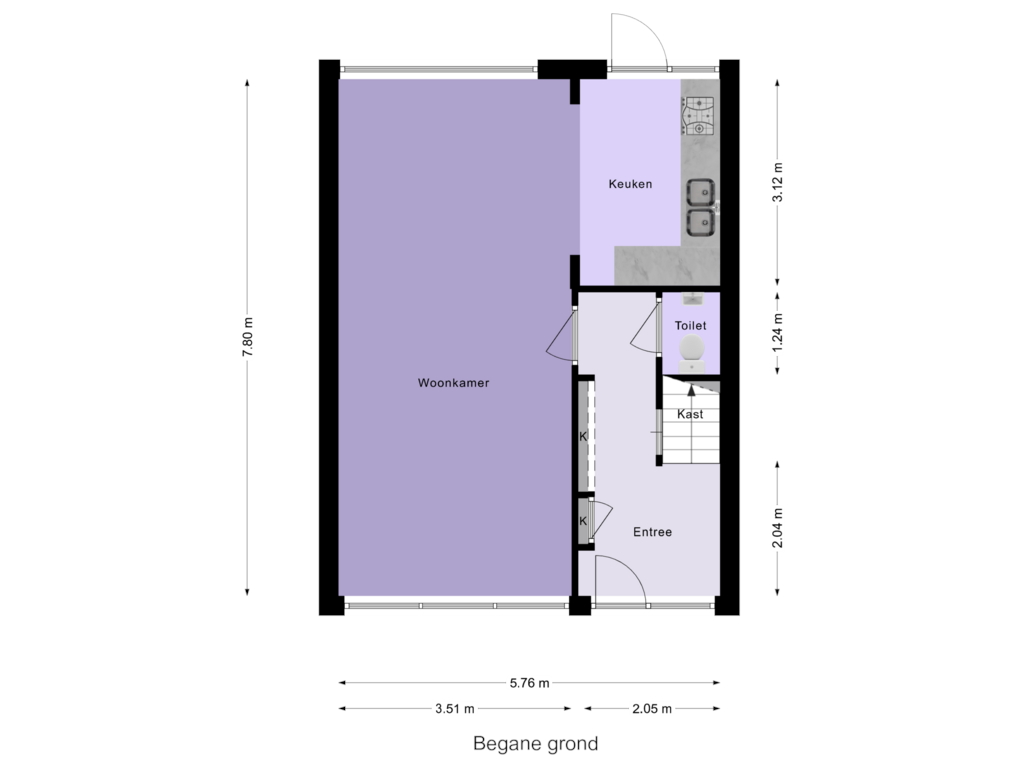 Bekijk plattegrond van Begane Grond van Ambachtsstraat 34