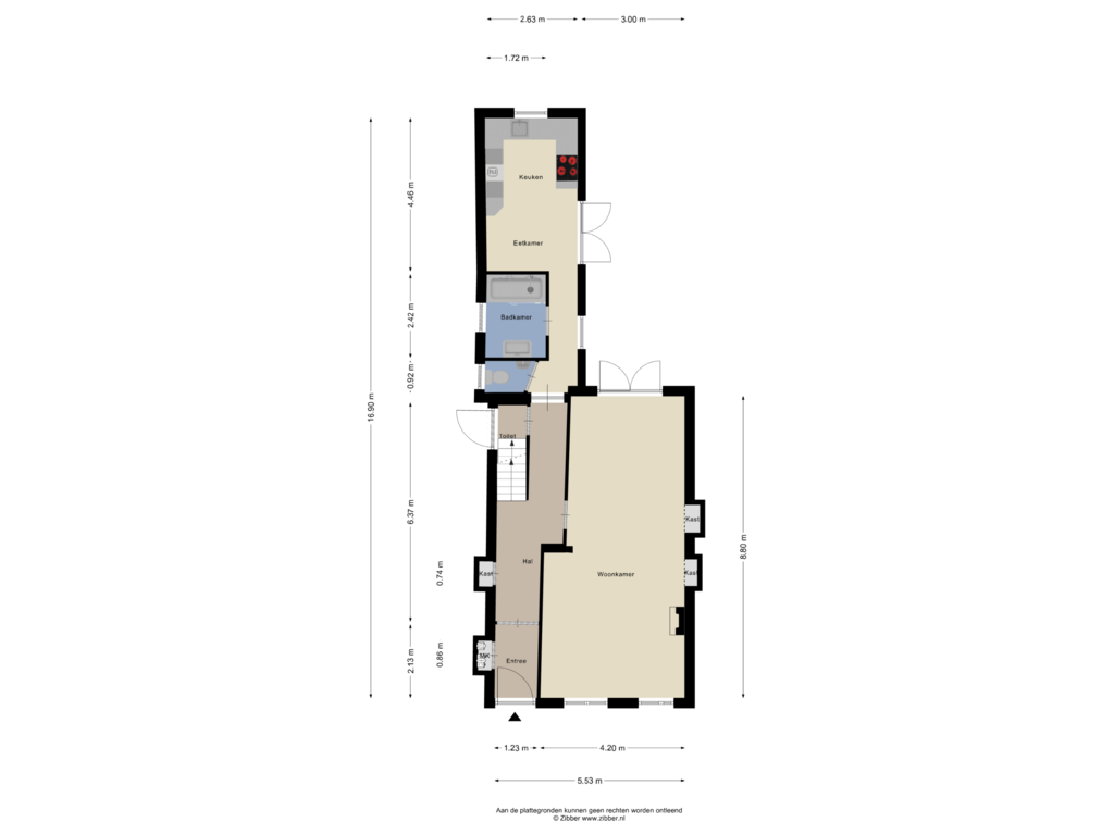 Bekijk plattegrond van Begane Grond van Heerenstraat 16