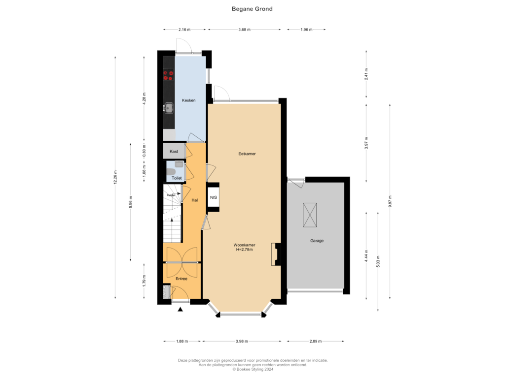 Bekijk plattegrond van Begane Grond van Prins Mauritslaan 21