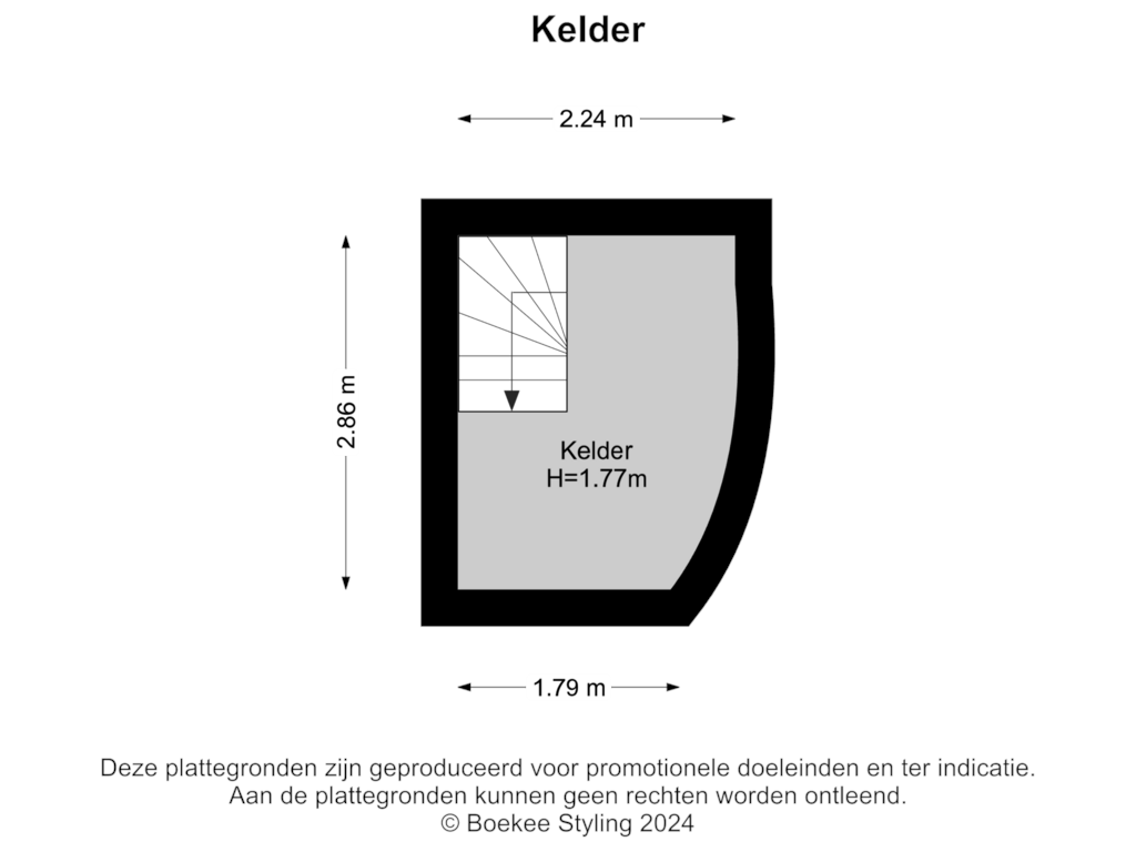 Bekijk plattegrond van Kelder van Prins Mauritslaan 21