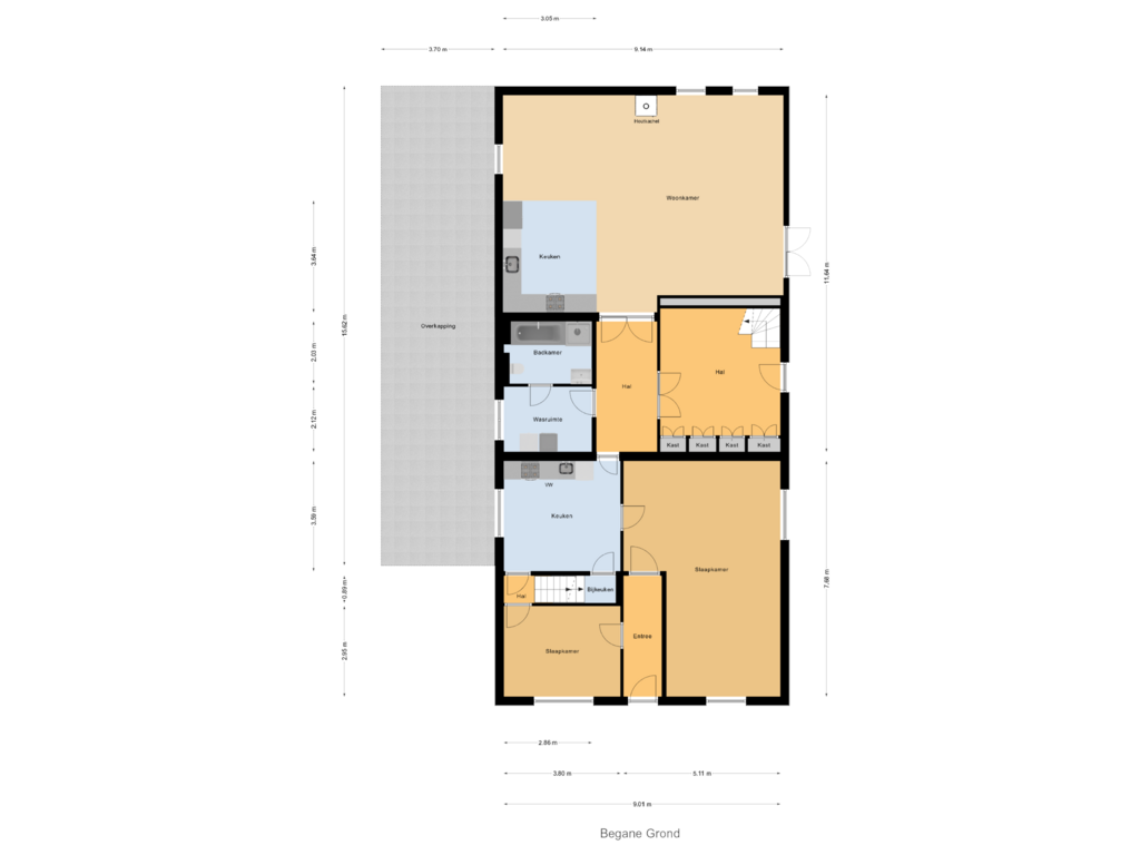 Bekijk plattegrond van Begane Grond van van Heemstraweg 16