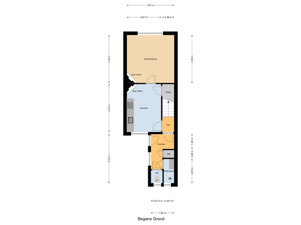 View floorplan of Begane Grond of Langeweg 23