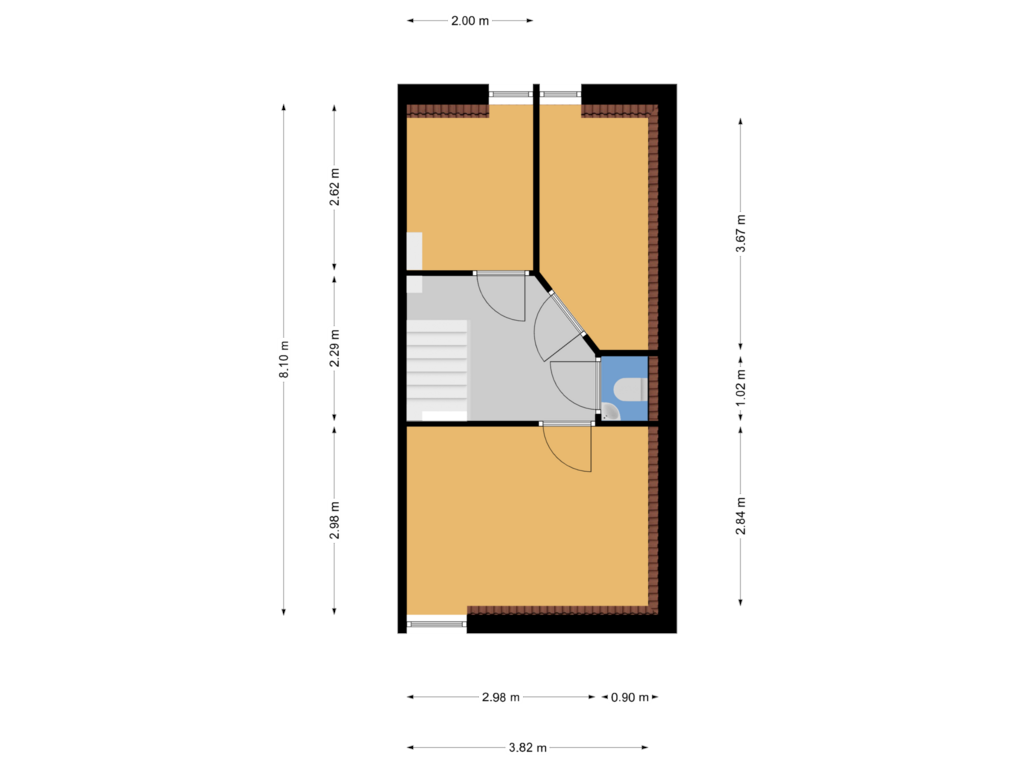 Bekijk plattegrond van 1e verdieping van Langstraat 21