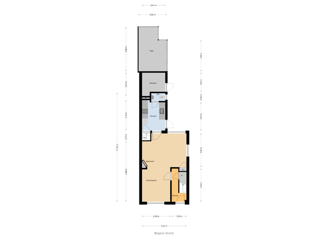 View floorplan of Begane Grond of Hortensialaan 27