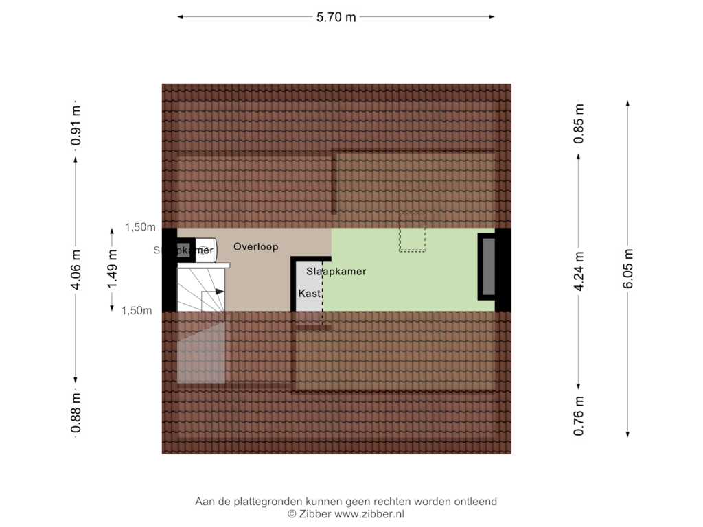 Bekijk plattegrond van Tweede Verdeiping van Willem van de Veldestraat 5