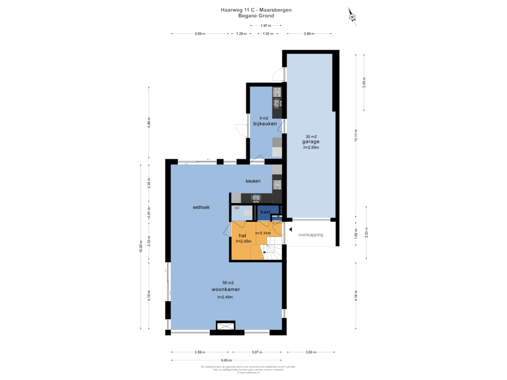 Bekijk plattegrond van Begane Grond van Haarweg 11-C