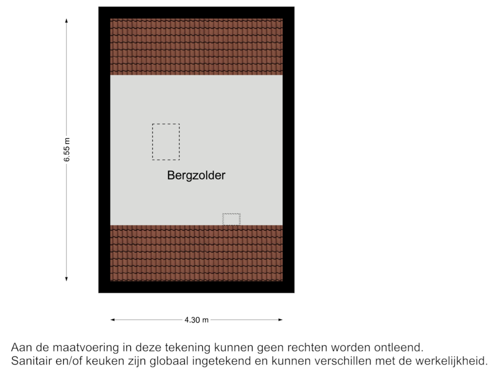 View floorplan of Bergzolder of Da Costastraat 20