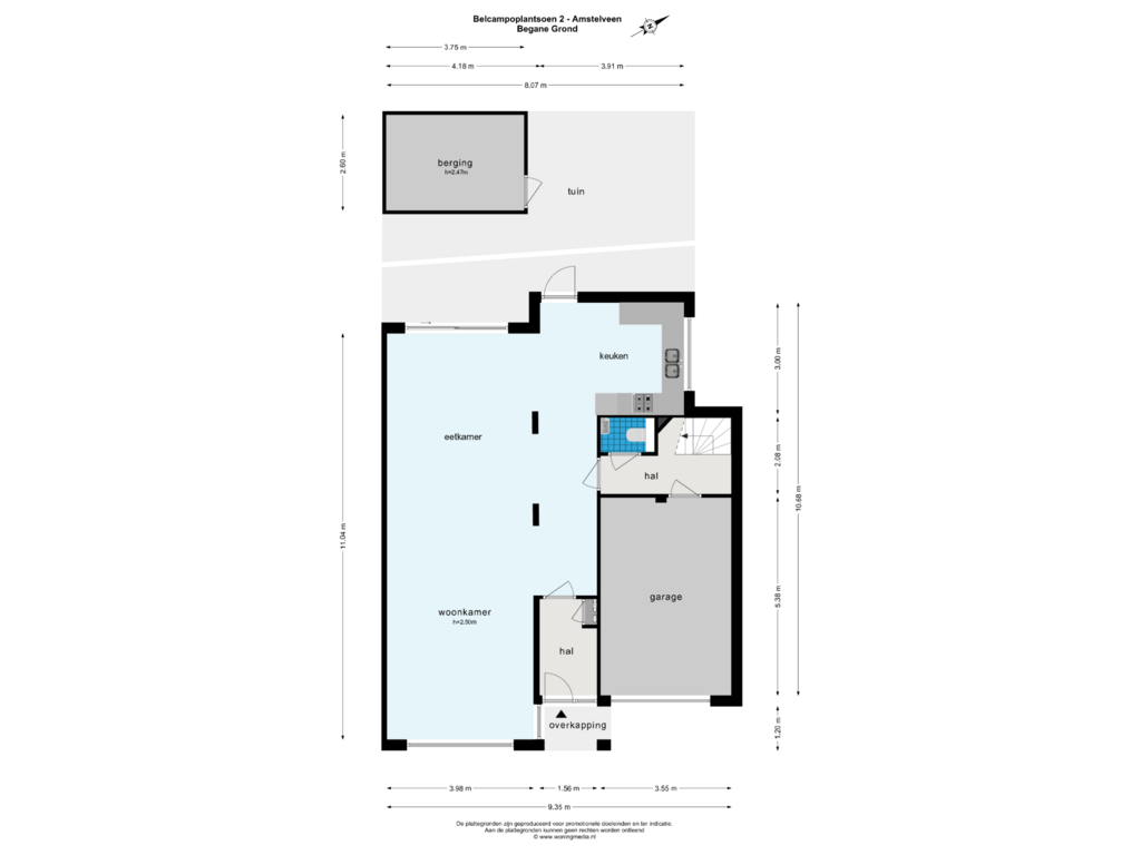 Bekijk plattegrond van BEGANE GROND van Belcampoplantsoen 2