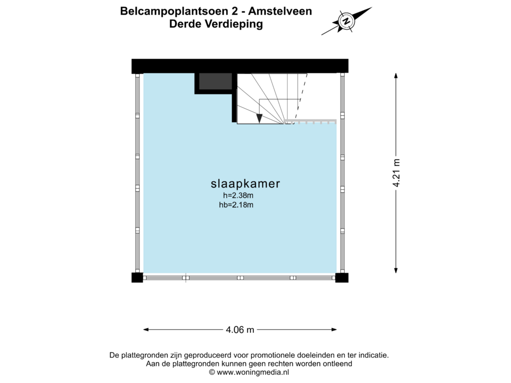 Bekijk plattegrond van DERDE VERDIEPING van Belcampoplantsoen 2