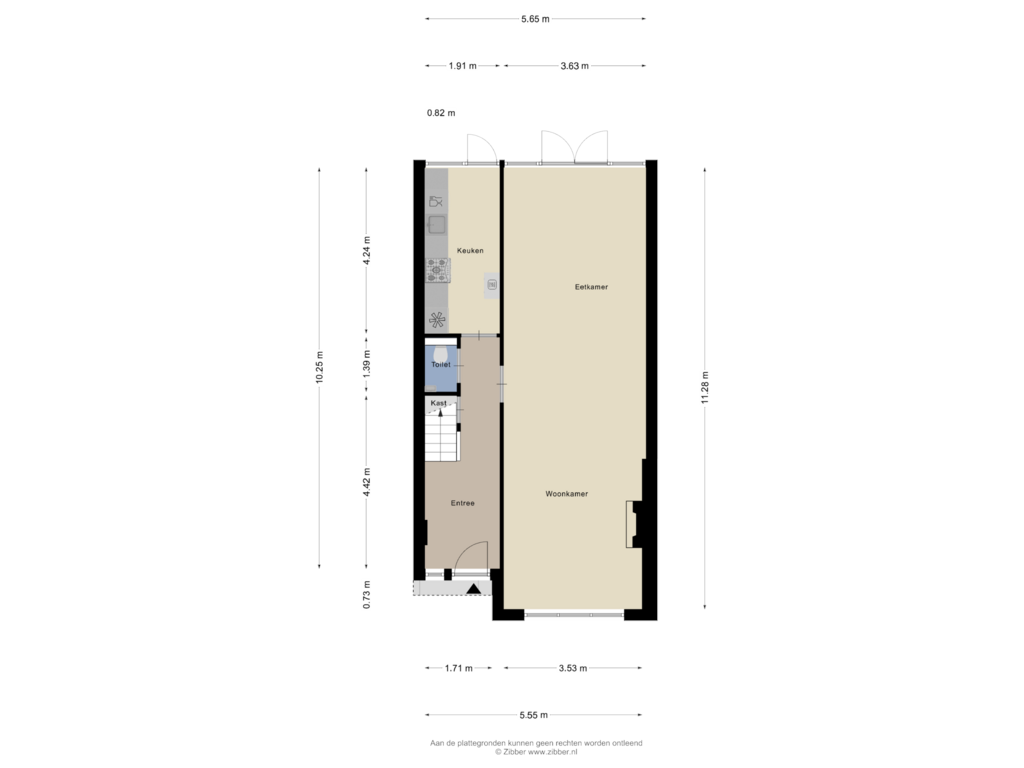 Bekijk plattegrond van Begane Grond van Langevielesingel 76