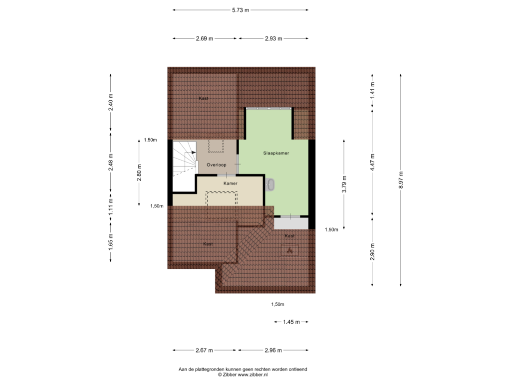 Bekijk plattegrond van Tweede Verdieping van Langevielesingel 76