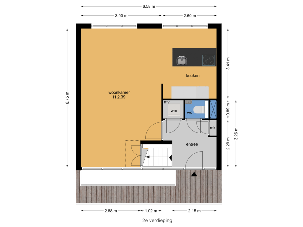 View floorplan of 2e verdieping of Eksterhof 41