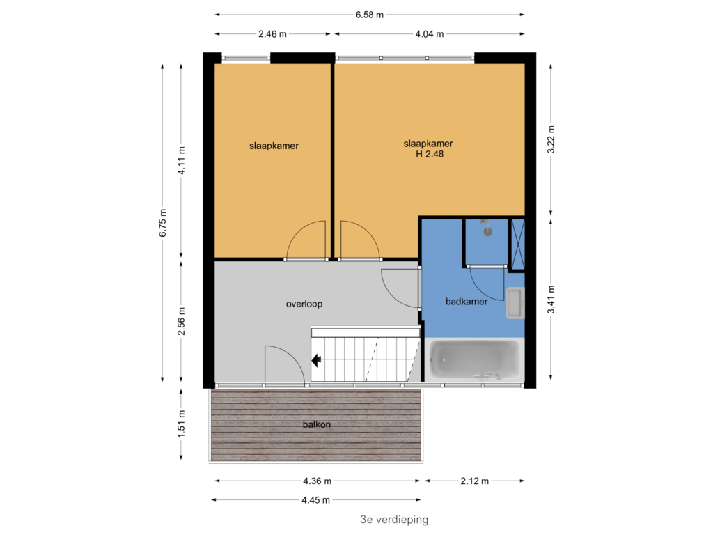 View floorplan of 3e verdieping of Eksterhof 41