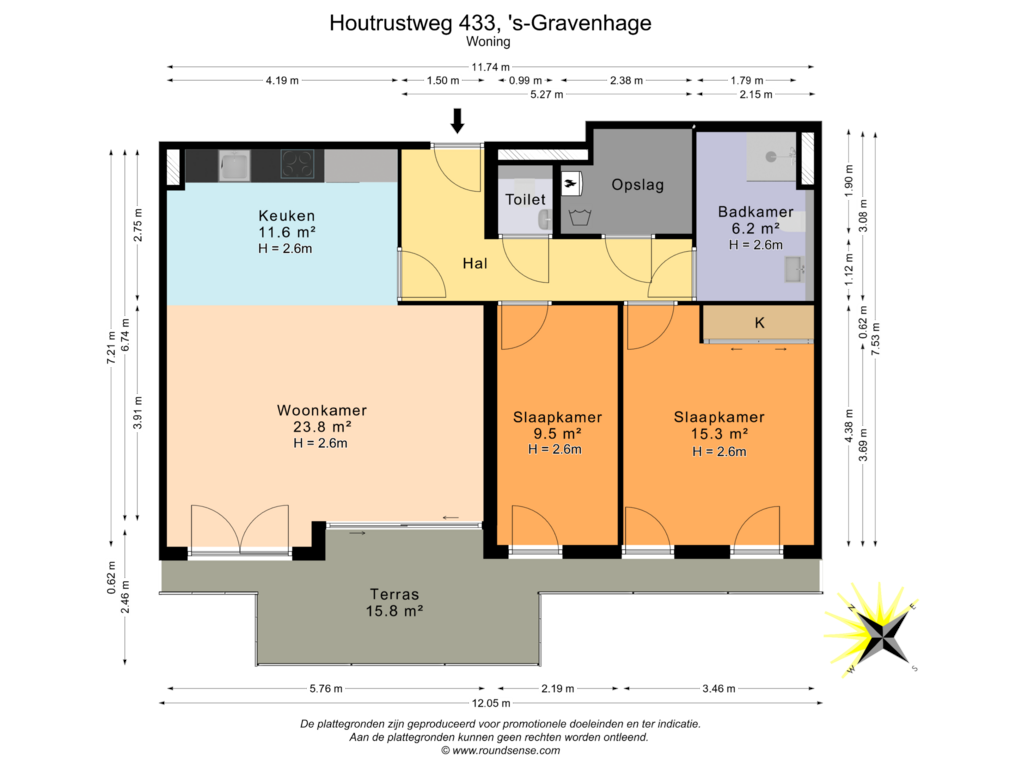 Bekijk plattegrond van Woning van Houtrustweg 433