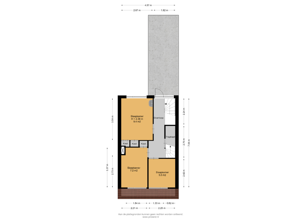 View floorplan of 1e Verdieping of Bruinsslotstraat 29