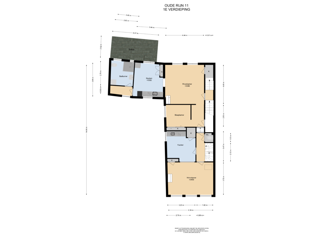 View floorplan of 1E Verdieping of Oude Rijn 11