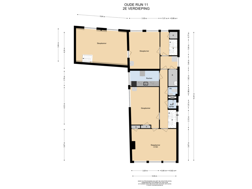 View floorplan of 2E Verdieping of Oude Rijn 11