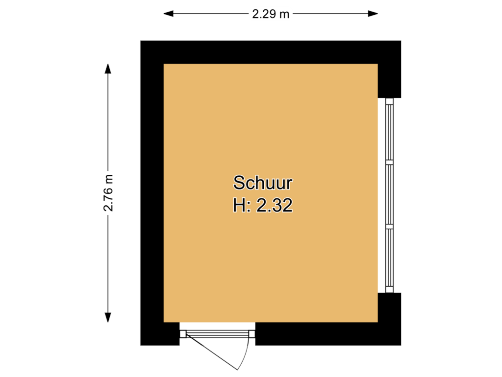 Bekijk plattegrond van Schuur van J.H. van 't Hoffweg 38