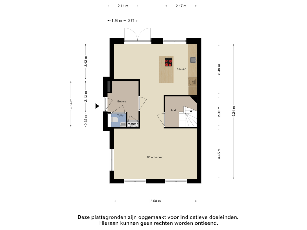 Bekijk plattegrond van Begane Grond van Prunellalaan 1-C