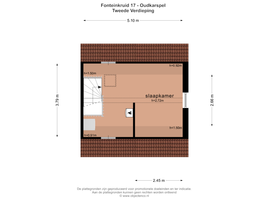 Bekijk plattegrond van TWEEDE VERDIEPING van Fonteinkruid 17