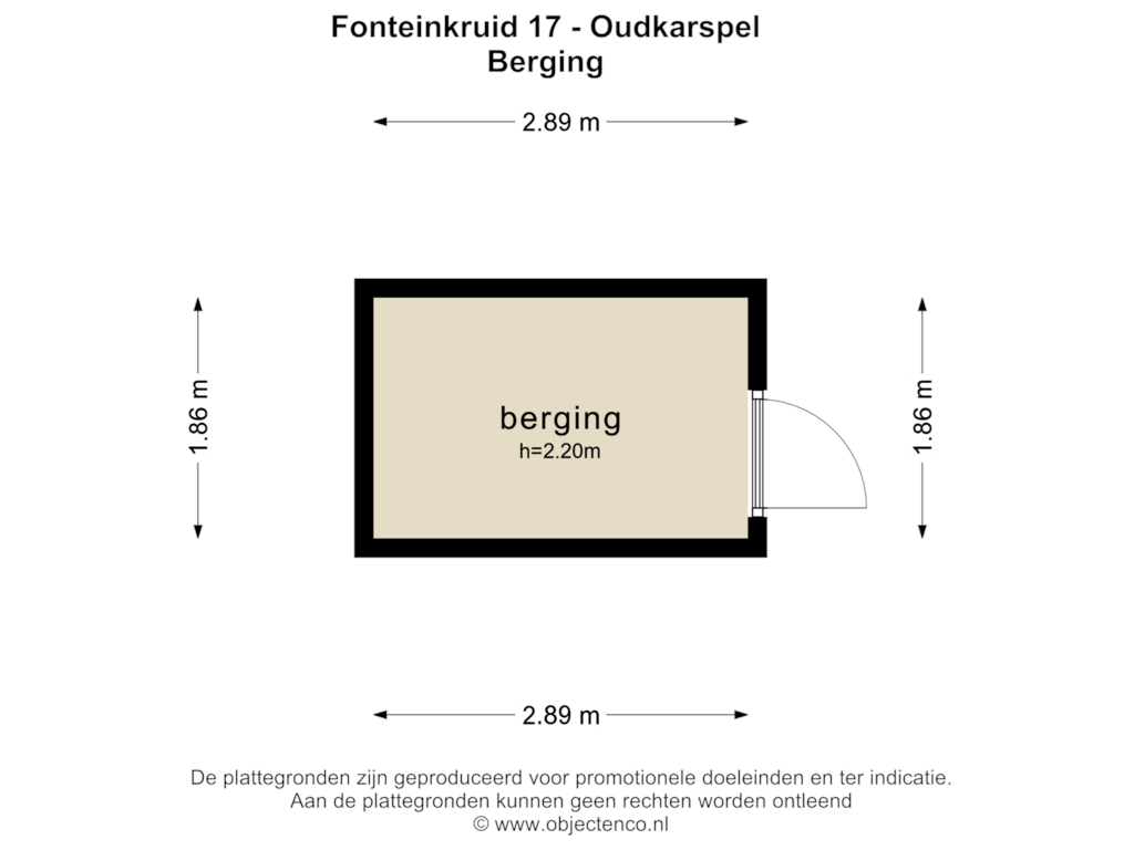 Bekijk plattegrond van BERGING van Fonteinkruid 17