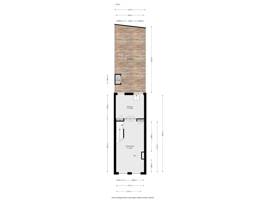 View floorplan of 1e verdieping of Kethelstraat 20