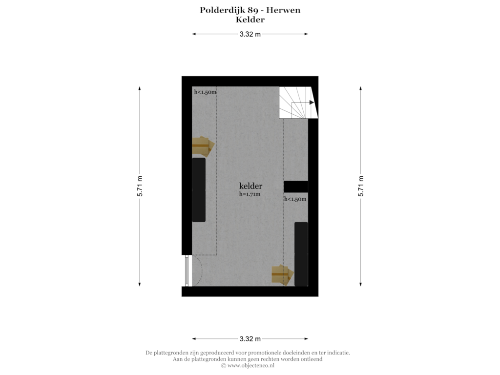 Bekijk plattegrond van KELDER van Polderdijk 89