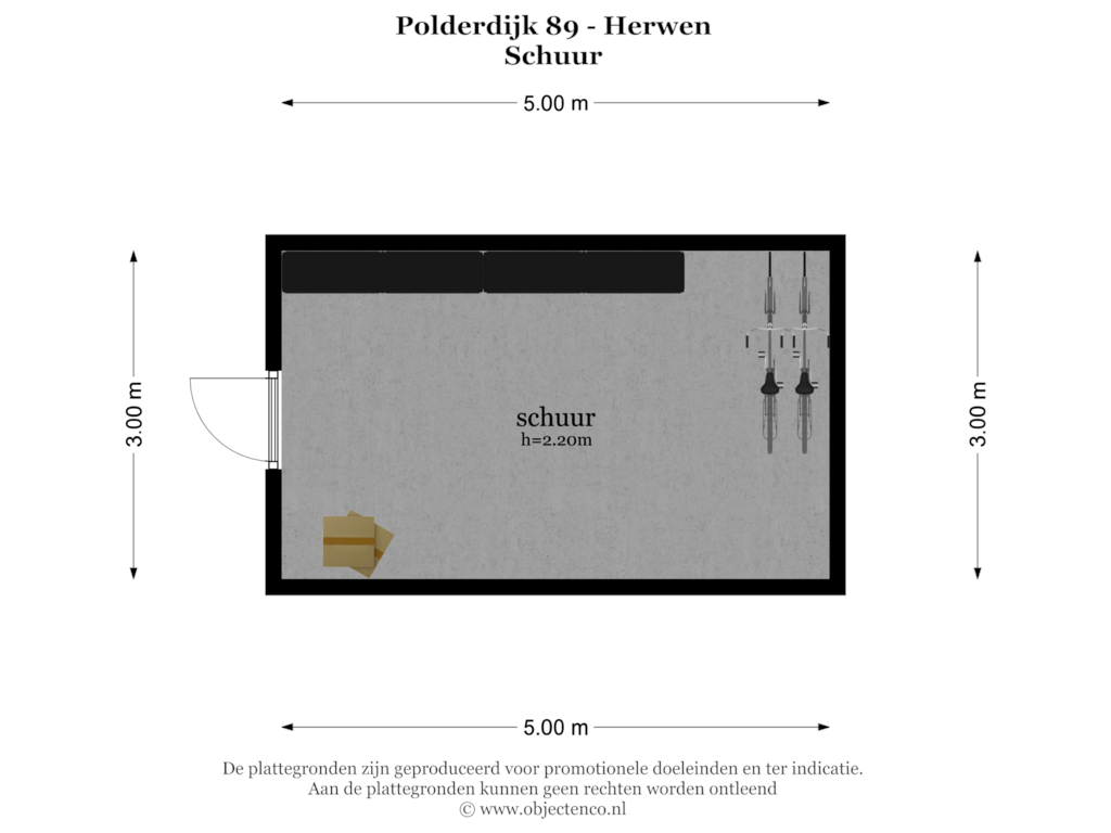 Bekijk plattegrond van SCHUUR van Polderdijk 89