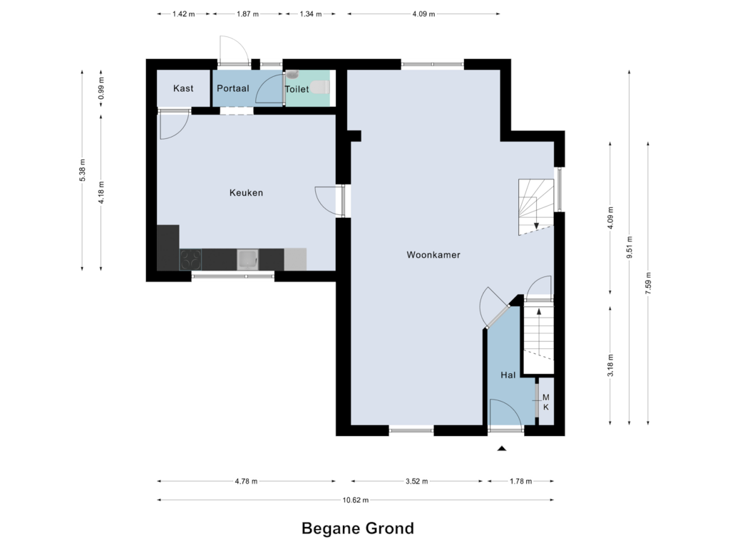 Bekijk plattegrond van Begane Grond van Rijksweg Zuid 4