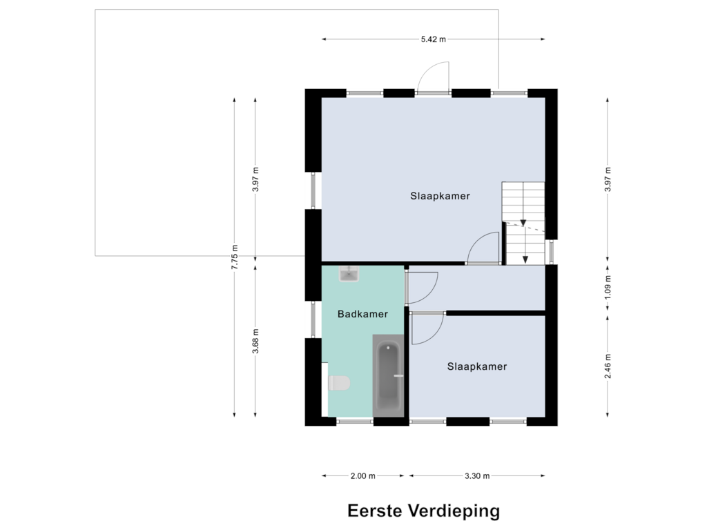 Bekijk plattegrond van Eerste Verdieping van Rijksweg Zuid 4