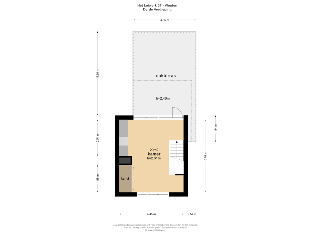 Bekijk plattegrond van DERDE VERDIEPING van Het Leiwerk 37