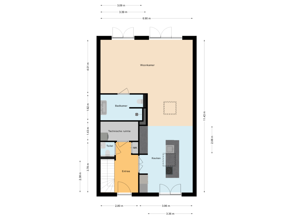 Bekijk plattegrond van Begane grond van Kerkpad 36