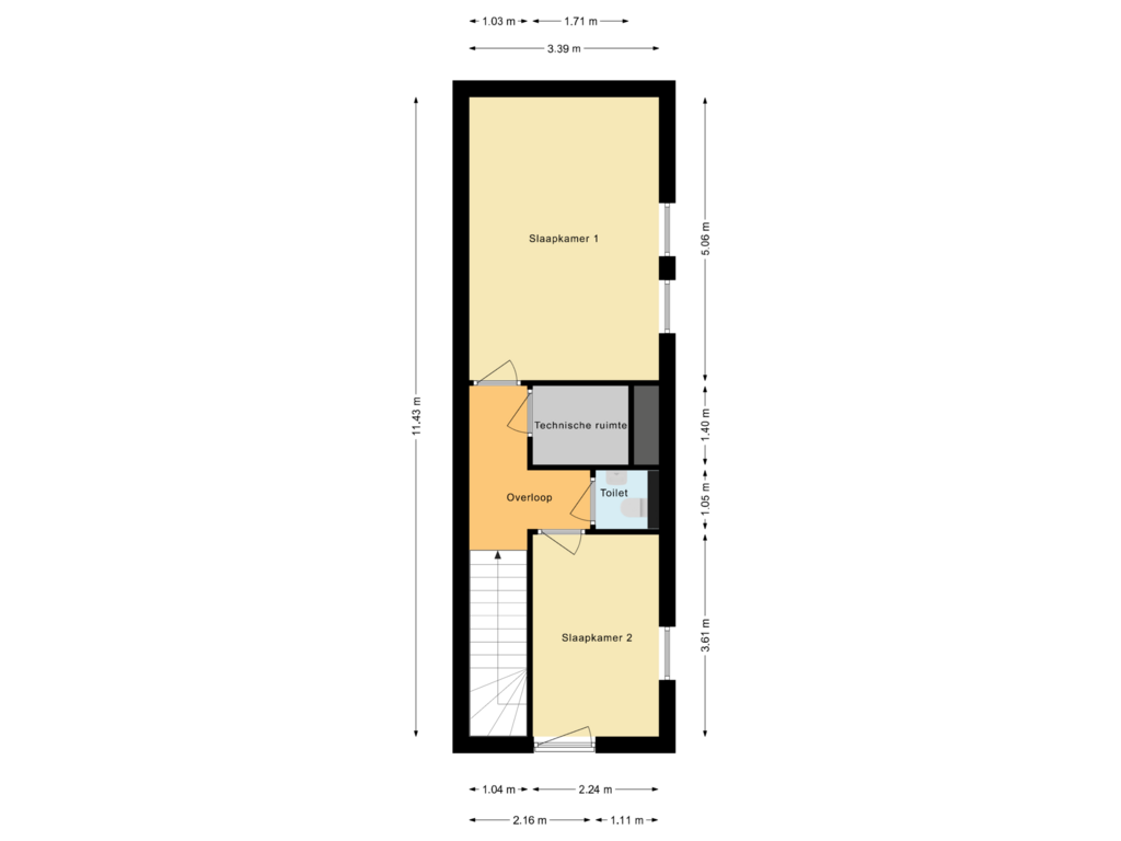 Bekijk plattegrond van Eerste verdieping van Kerkpad 36