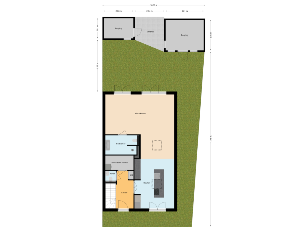 Bekijk plattegrond van Situatie van Kerkpad 36