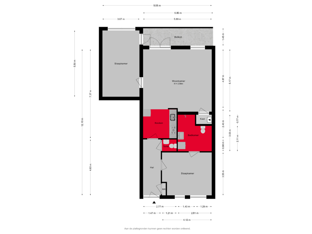 View floorplan of Appartement of De Wetering 13